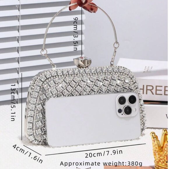 Luxurious Rhinestone Gemstone Evening Bag - Picture 5 of 10